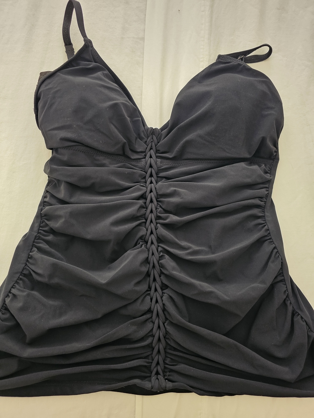 Profile By Gottex Black Ruched Swim Top with Bra Cups